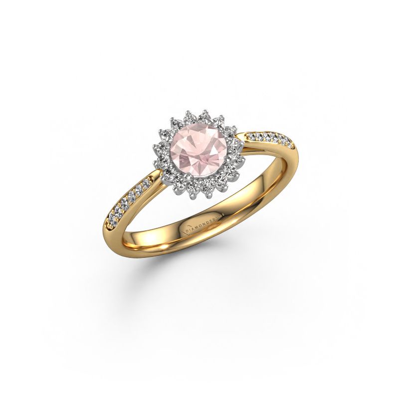 Engagement ring Tilly RND 2 585 gold morganite champagne 5 mm