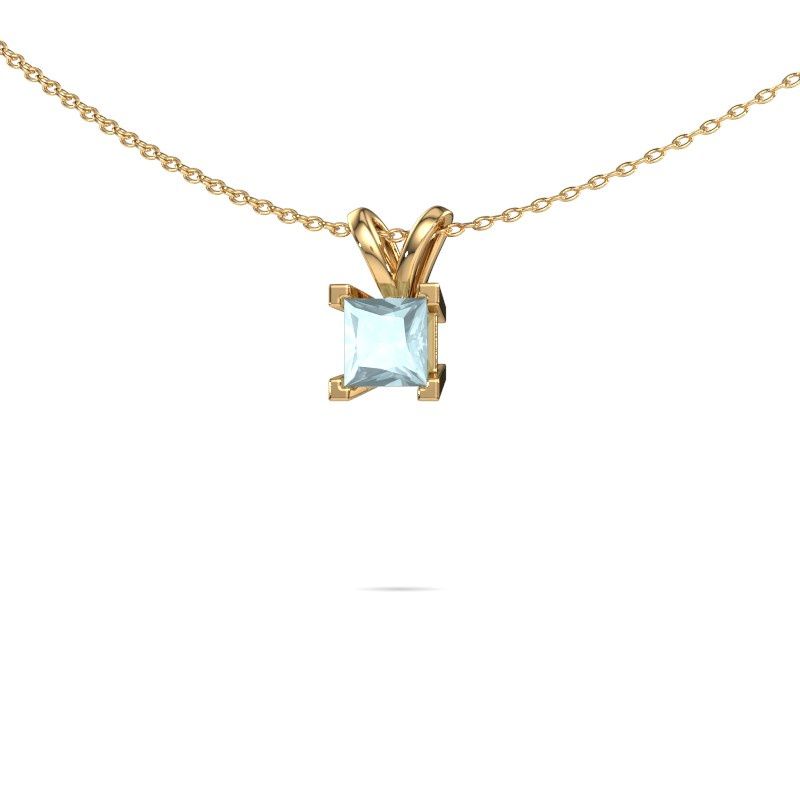 Hanger Ariane 585 goud aquamarijn 5 mm
