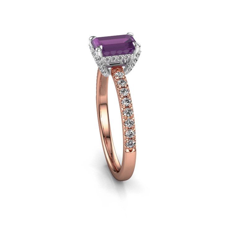 Image of Engagement ring saskia eme 1<br/>585 rose gold<br/>Amethyst 7x5 mm