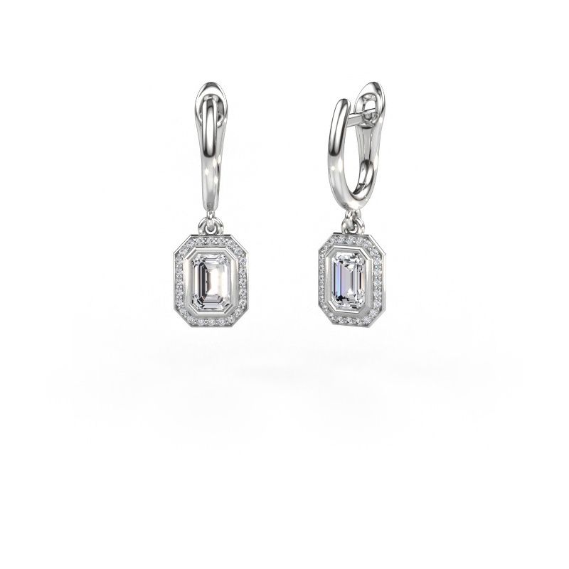 Pendants d'oreilles Noud EME 585 or blanc diamant 0.70 crt