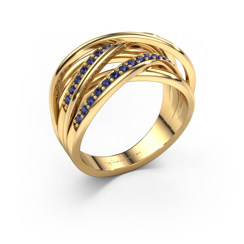 Ring Fem 2 585 gold sapphire 1.5 mm