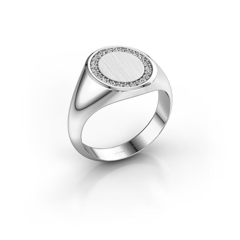 Image of Men's ring floris oval 3<br/>950 platinum<br/>Zirconia 1.2 mm