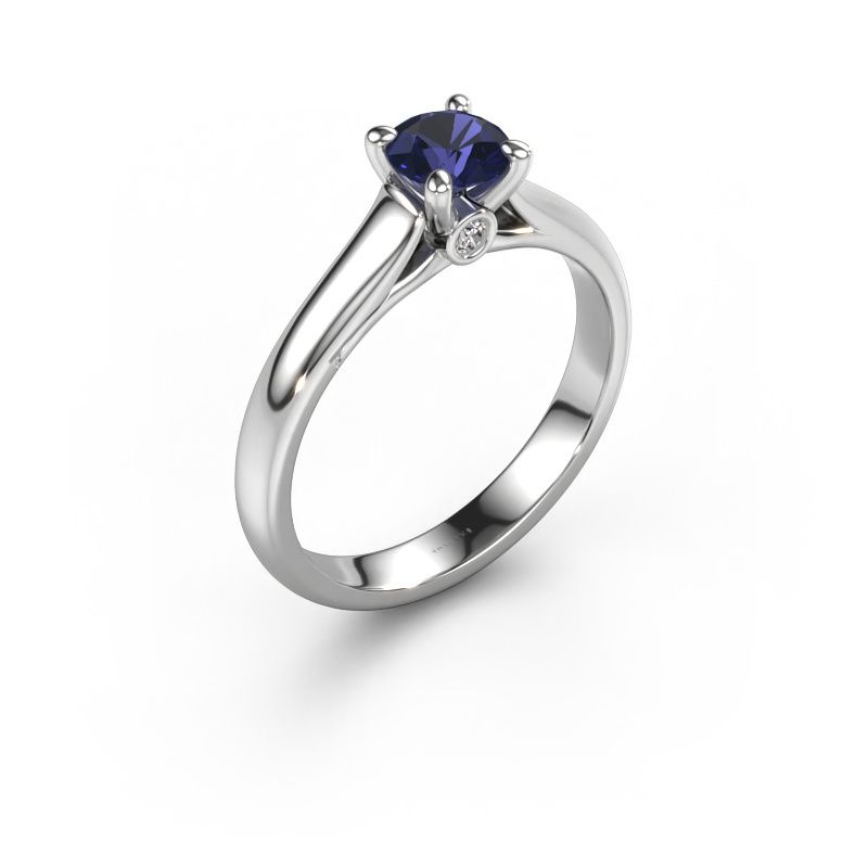 Verlovingsring Valorie RND 1 585 witgoud saffier 5 mm