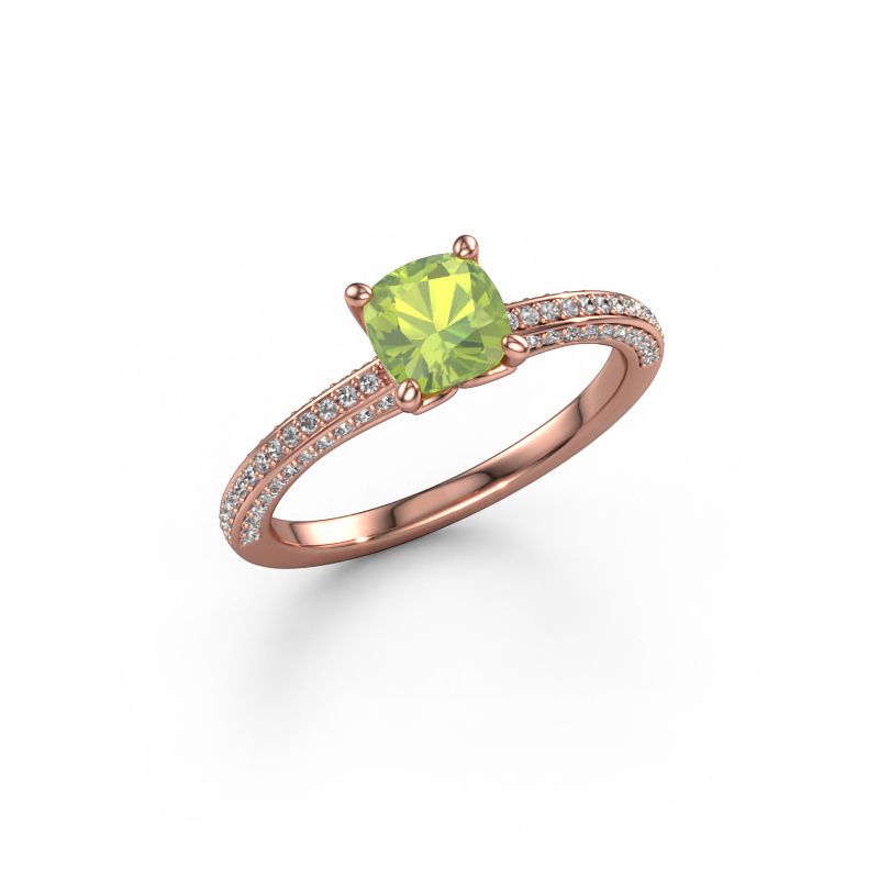 Engagement ring Elenore cus 585 rose gold peridot 5.5 mm