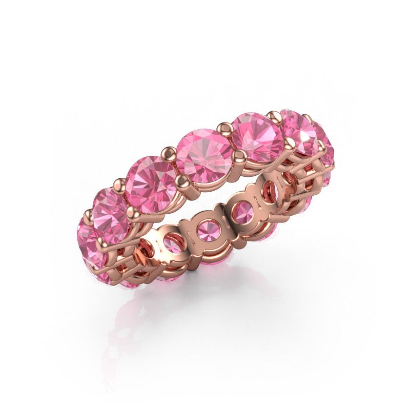 Stackable ring Michelle full 5.0 585 rose gold pink sapphire 5 mm