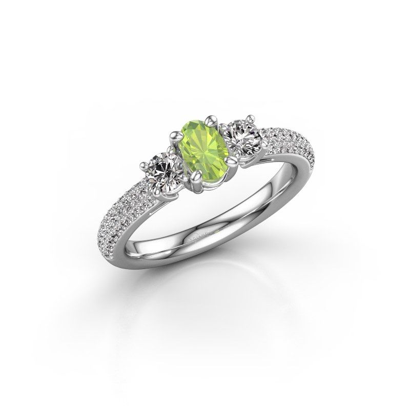 Image of Engagement Ring Marielle Ovl<br/>950 platinum<br/>Peridot 6.5x4.5 mm