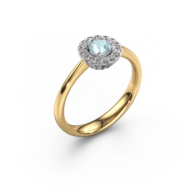 Engagement ring Debi 585 gold aquamarine 4.2 mm