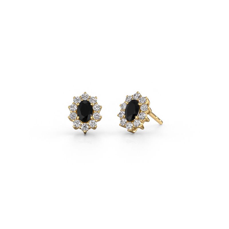 Earrings Leesa 585 gold black diamond 1.800 crt