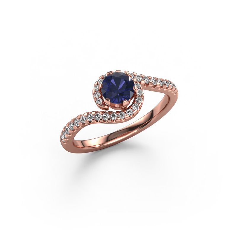 Verlobungsring Elli 585 Roségold Saphir 5 mm