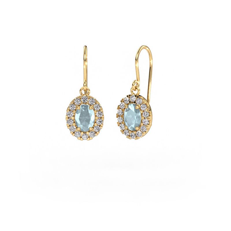 Drop earrings Jorinda 1 585 gold aquamarine 7x5 mm
