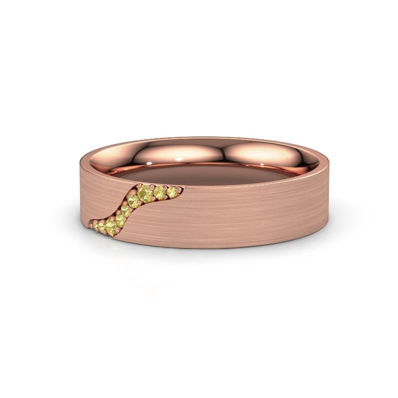 Image of Wedding ring WH2100L46BM<br/>585 rose gold ±6x2 mm<br/>Yellow sapphire