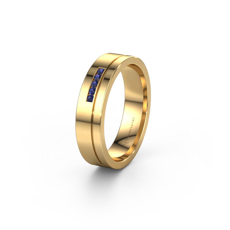 Wedding ring WH0307L15AP 585 gold sapphire ±5x1.7 mm