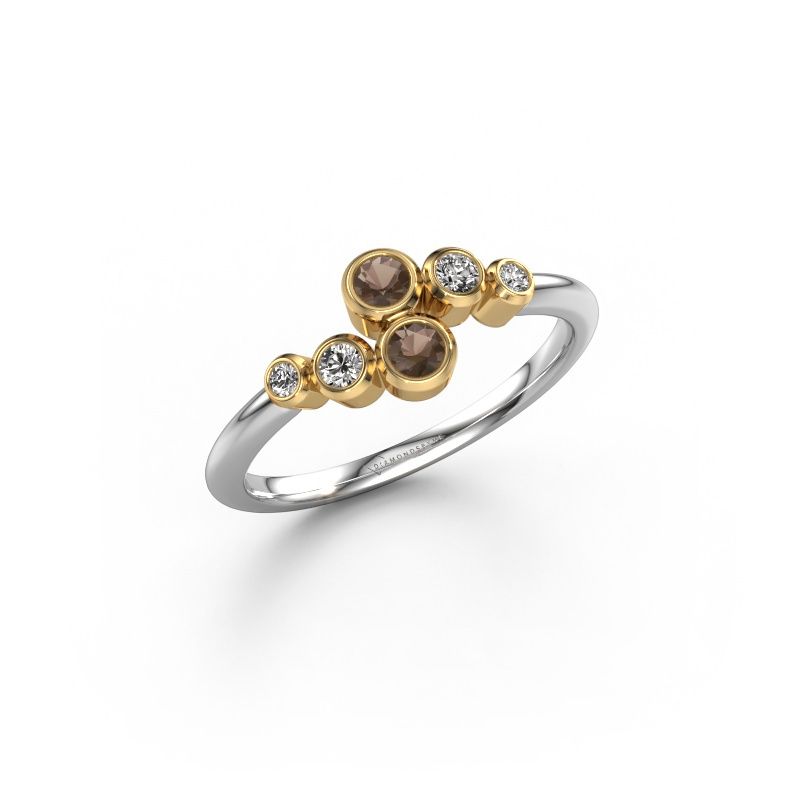 Ring Lonnie 585 witgoud rookkwarts 2.5 mm