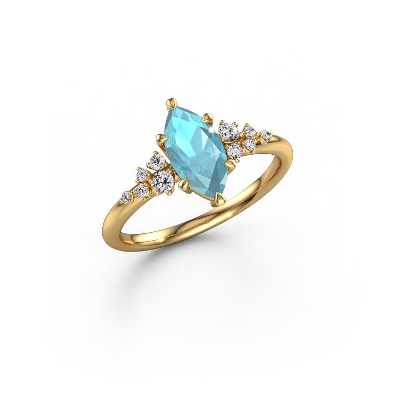 Ring Royce MRQ 585 gold blue topaz 10x5 mm
