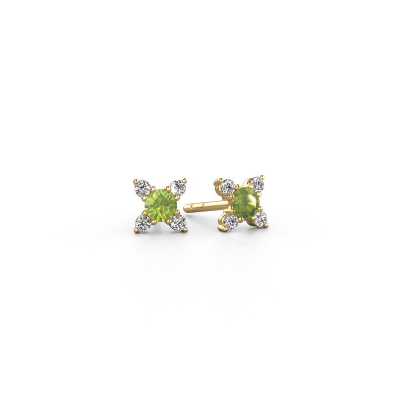 Earrings Nina 585 gold peridot 3 mm