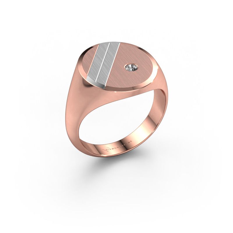 Signetring Wesley 5 585 roséguld labbodlad diamant 0.06 crt