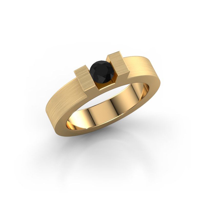 Afbeelding van Ring Leena 1<br/>585 goud<br/>Zwarte diamant 0.36 crt