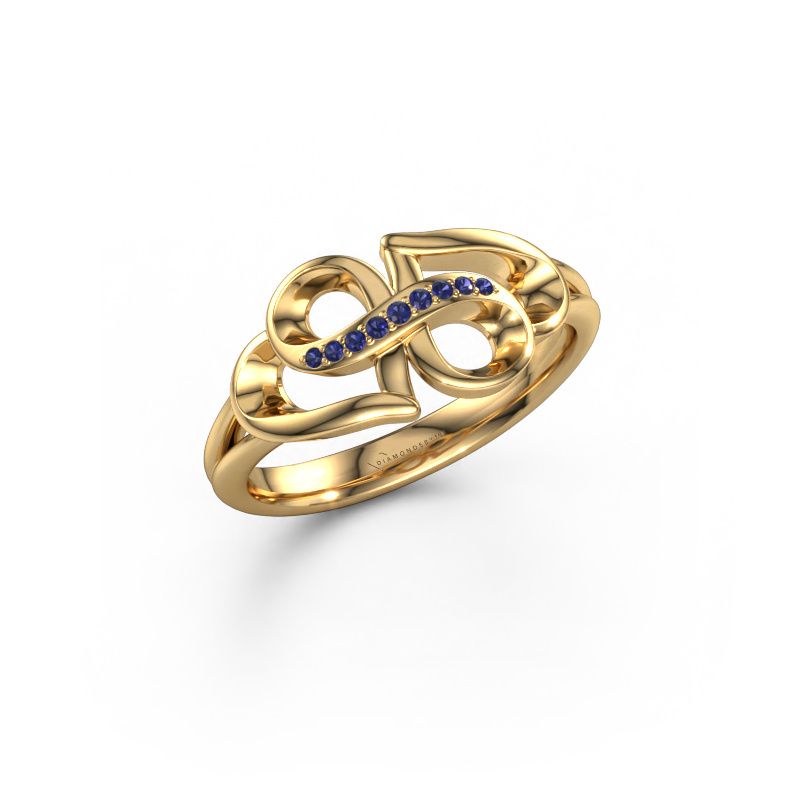 Ring Rowie 585 gold sapphire 0.9 mm