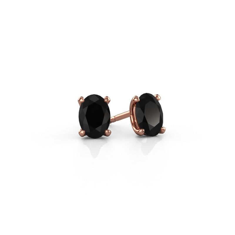 Ohrsteckers Sam OVL 585 Roségold Schwarz Diamant 1.05 crt