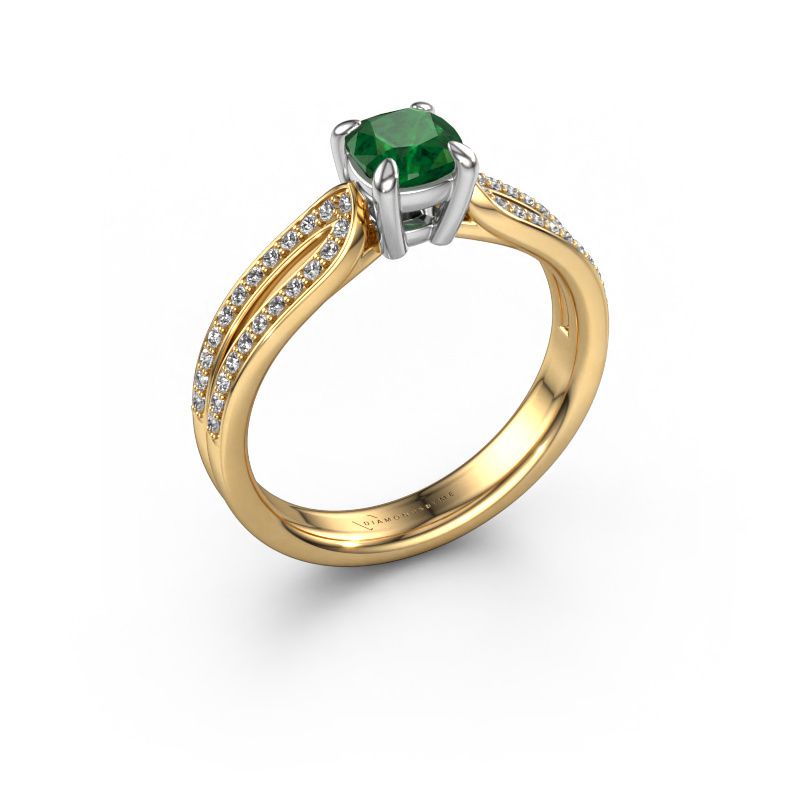 Engagement ring Antonia cus 2 585 gold emerald 5 mm