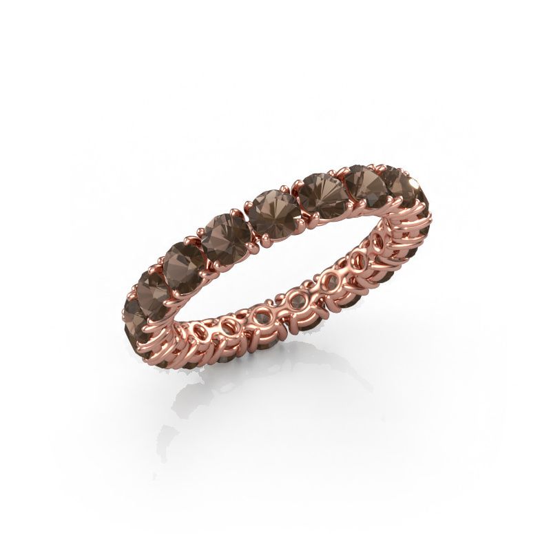 Stackable ring Vivienne 3.4 585 rose gold smokey quartz 3.4 mm