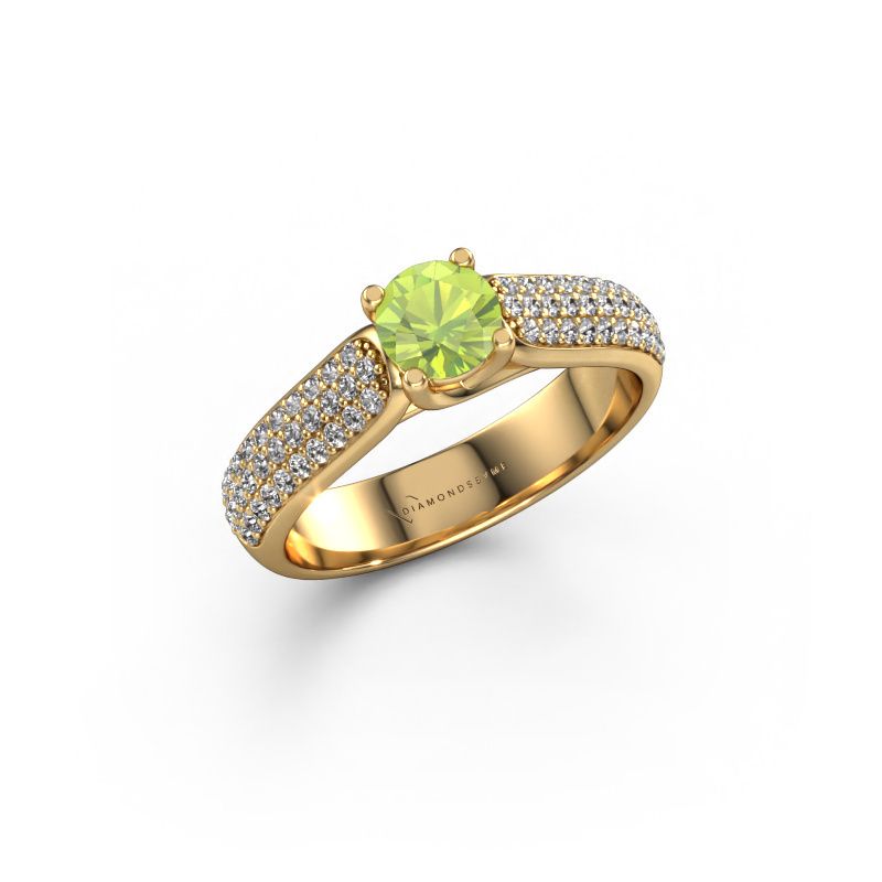 Engagement ring Leoness 585 gold peridot 5 mm