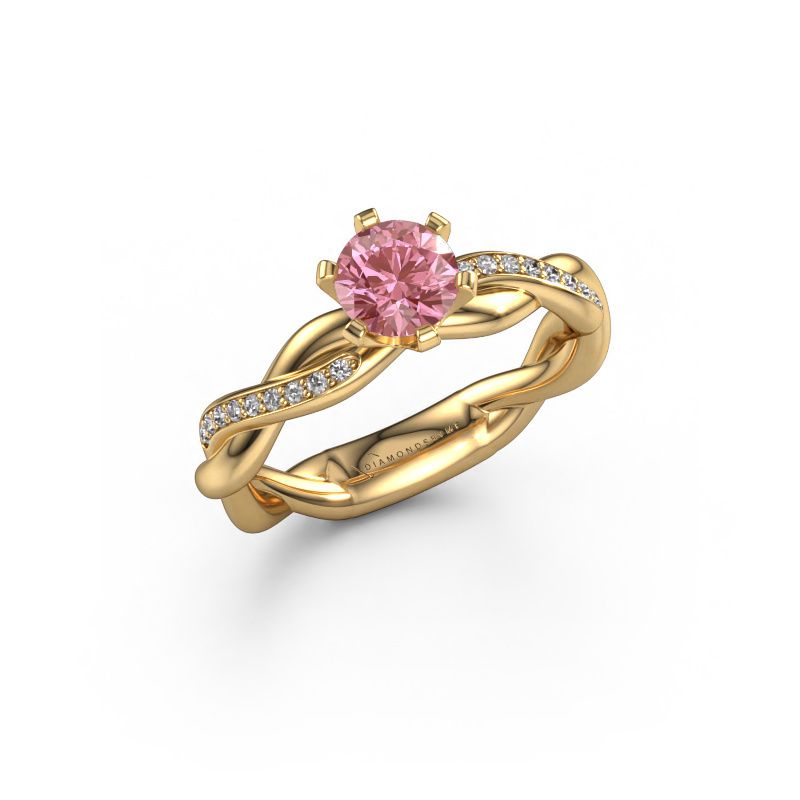 Engagement ring Page 585 gold pink lab grown diamond 5.4 mm