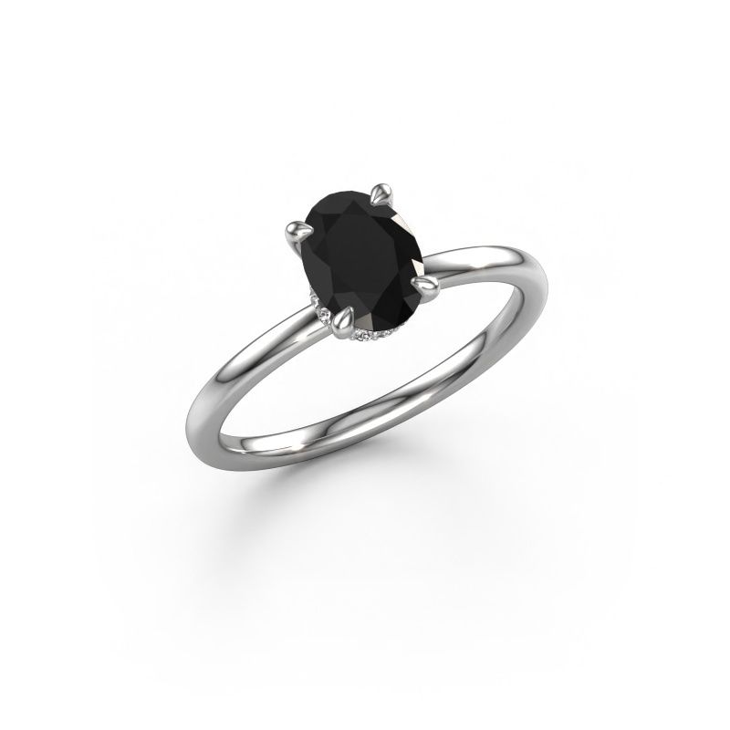 Verlobungsring Crystal OVL 3 950 Platin Schwarz Diamant 1.10 crt