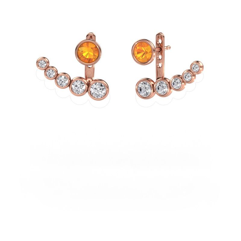Oorbellen Wendy 585 rosé goud citrien 5 mm
