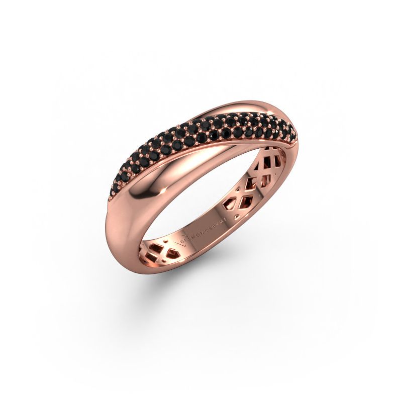 Ring Rosie 585 rosé goud zwarte diamant 0.309 crt