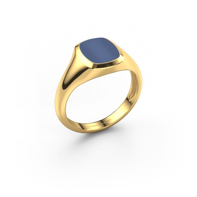 Pinky Ring Benjamin 1 Light 585 Gold Blau Lagenstein 10x8 mm