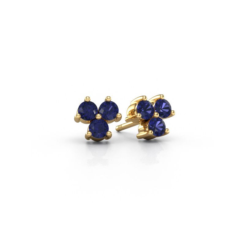 Stud earrings Shirlee 585 gold sapphire 3 mm
