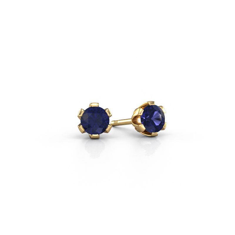 Clous d'oreilles Julia 585 or jaune saphir 4 mm