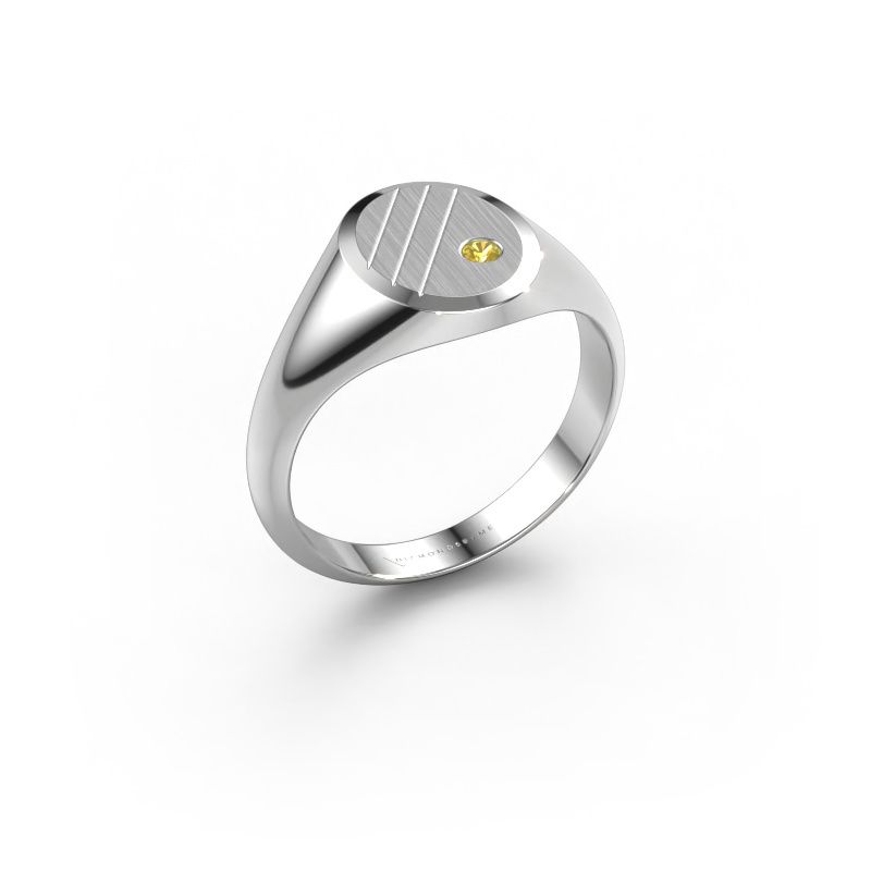 Pinky ring Wesley 1 950 platinum yellow sapphire 2 mm