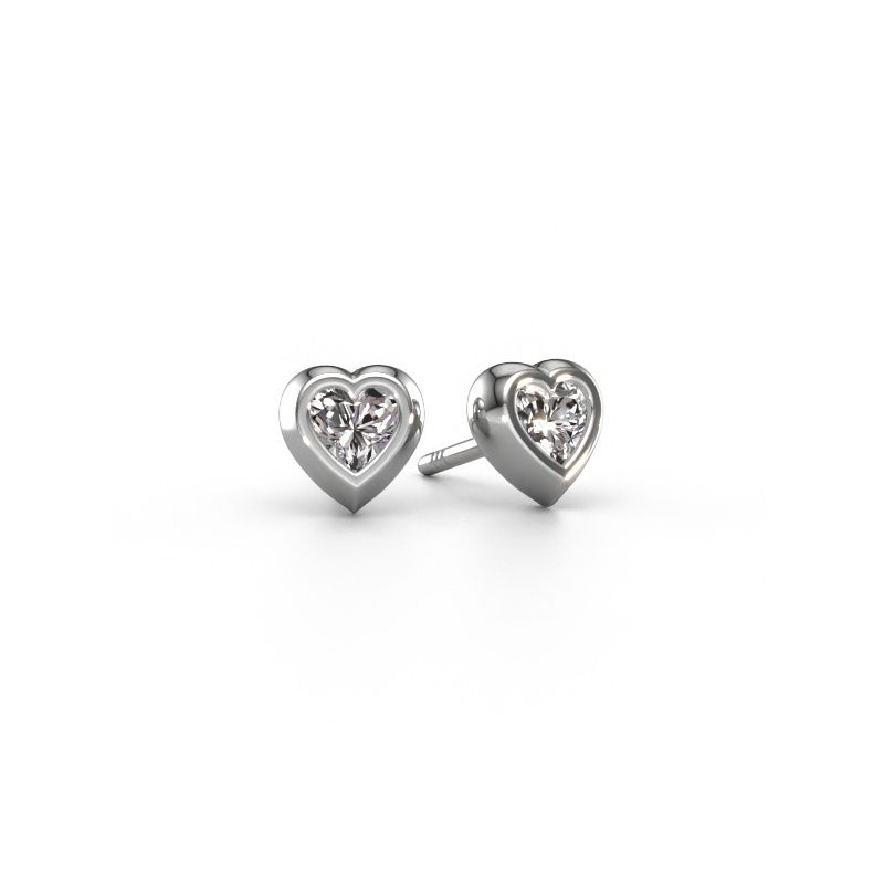 Clous d'oreilles Charlotte 585 or blanc diamant 0.50 crt