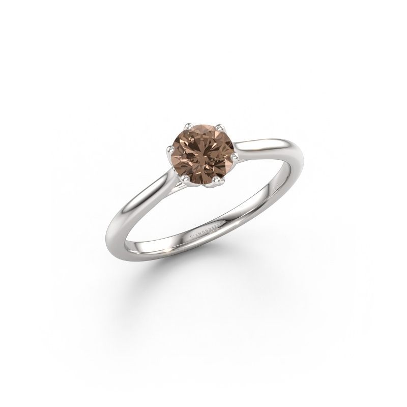 Verlobungsring Winona RND 950 Platin Braun Diamant 0.50 crt