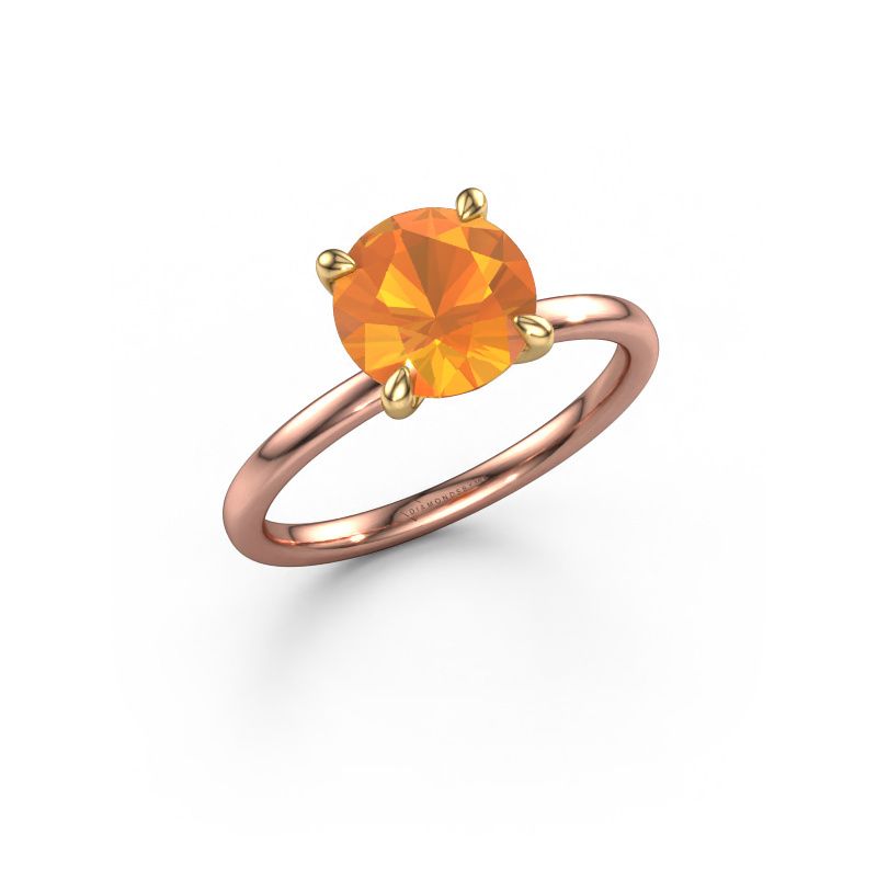Engagement ring Crystal RND 1 585 rose gold citrin 6.8 mm