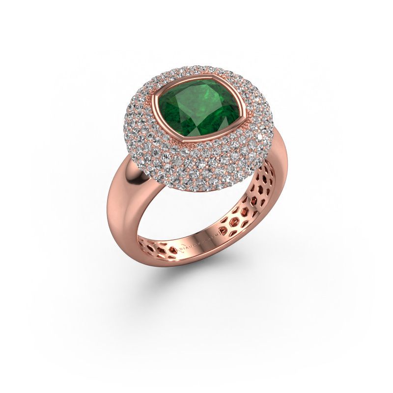 Ring Keshia 585 Roségold Smaragd 8 mm