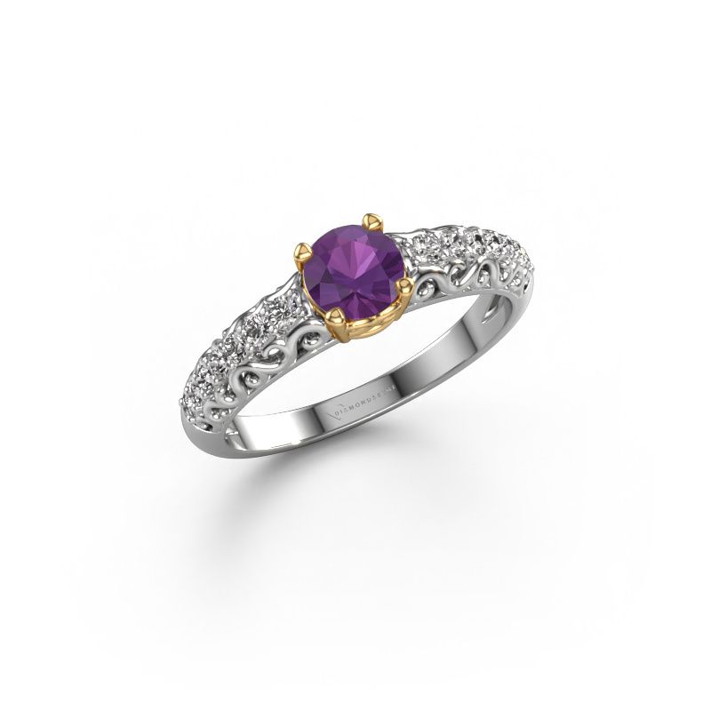 Verlobungsring Mellie 585 Weißgold Amethyst 5 mm
