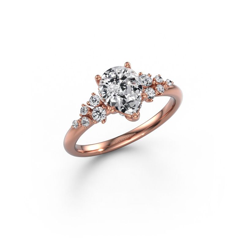 Bague de fiançailles Emma PER 585 or rose diamant synthétique 1.247 crt