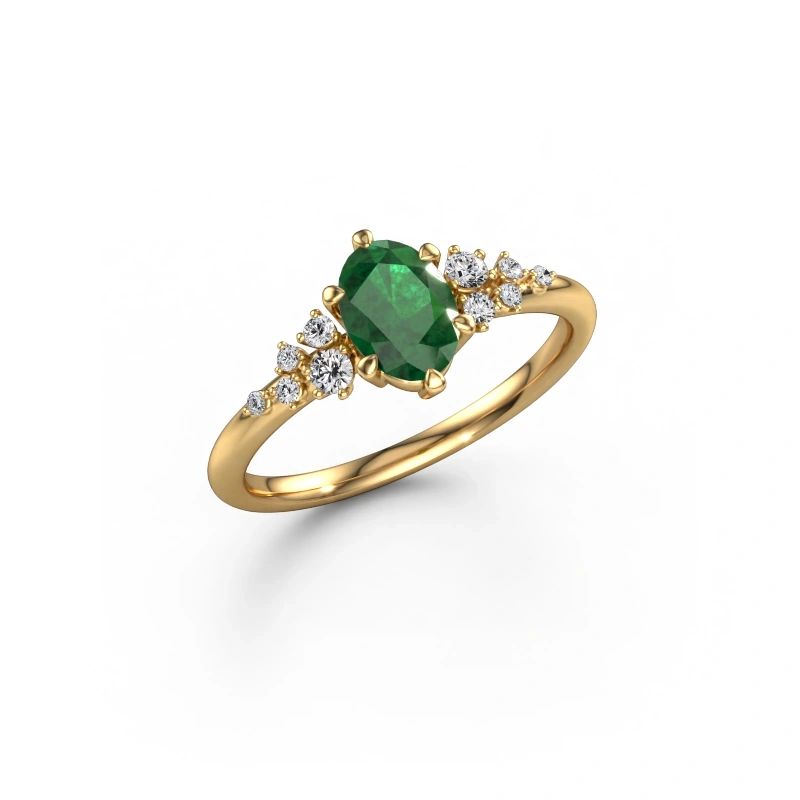 Ring Royce OVL 585 gold emerald 7x5 mm