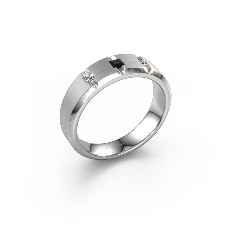 Men's ring Justin 950 platinum black diamond 0.22 crt