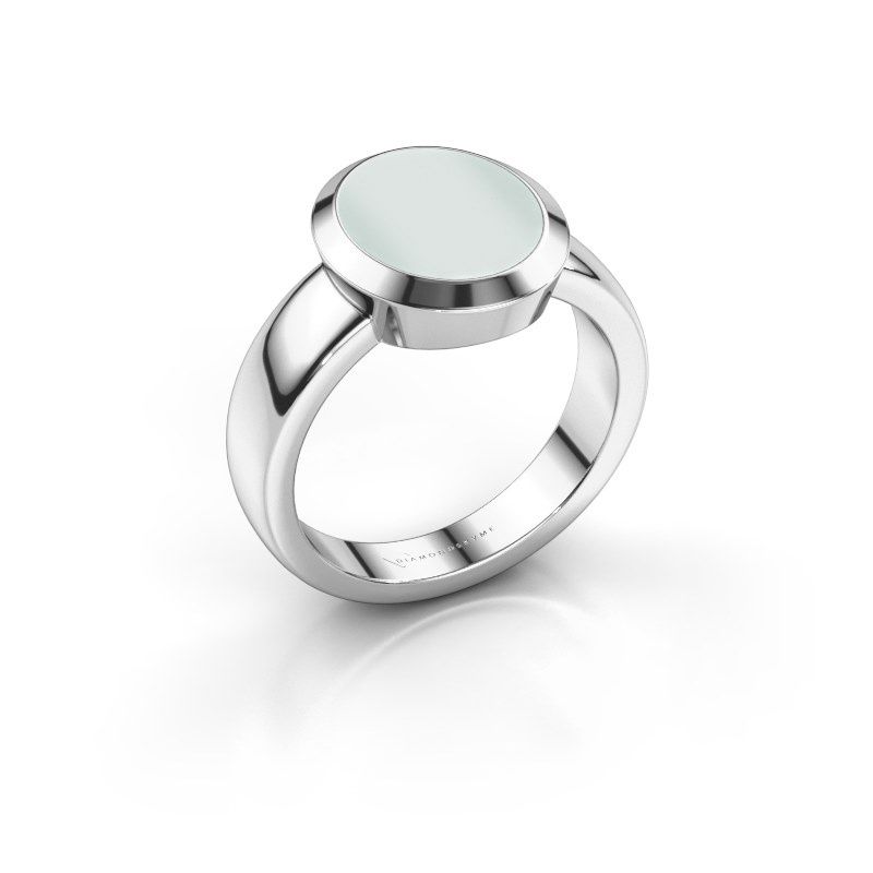 Afbeelding van Zegelring Oscar 3<br/>950 platina<br/>Groene Lagensteen 12x10 mm