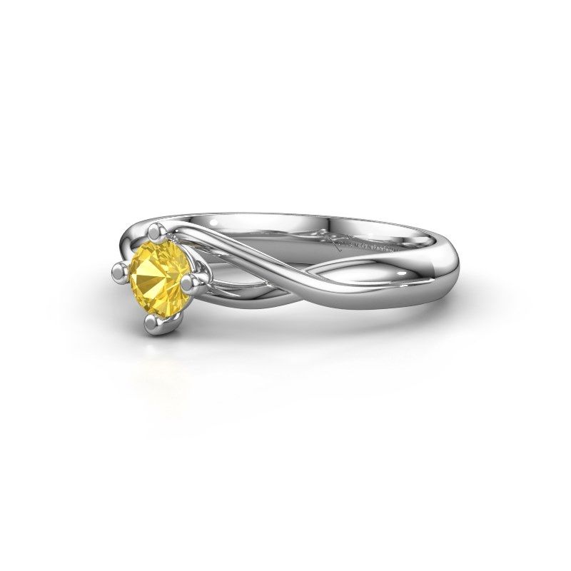 Image of Ring Paulien<br/>585 white gold<br/>Yellow sapphire 4.2 mm