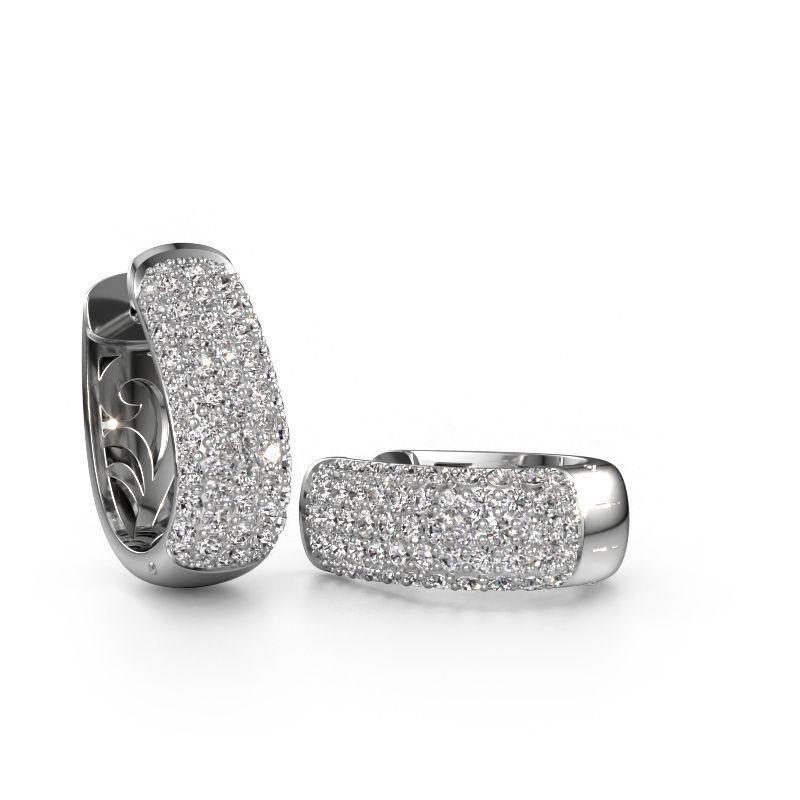 Créoles Danika 10.5 B 585 or blanc diamant 1.92 crt
