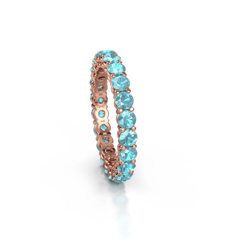 Image of Stackable ring Michelle full 3.0 585 rose gold blue topaz 3 mm