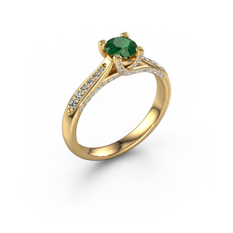 Verlobungsring Mia 3 585 Gold Smaragd 5 mm