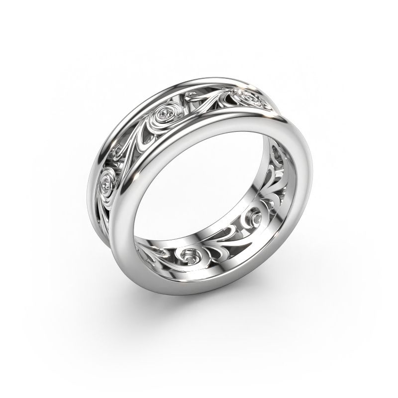 Alliance Bibi 585 or blanc diamant synthétique ±7 x 2 mm
