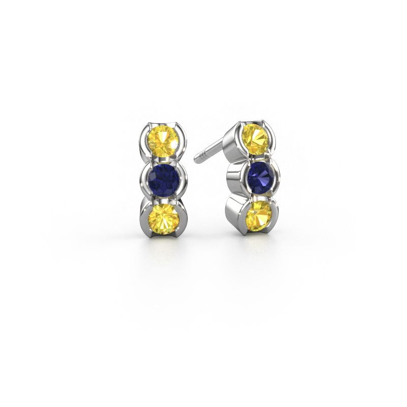 Boucles d'oreilles Lotte 585 or blanc saphir jaune 3 mm