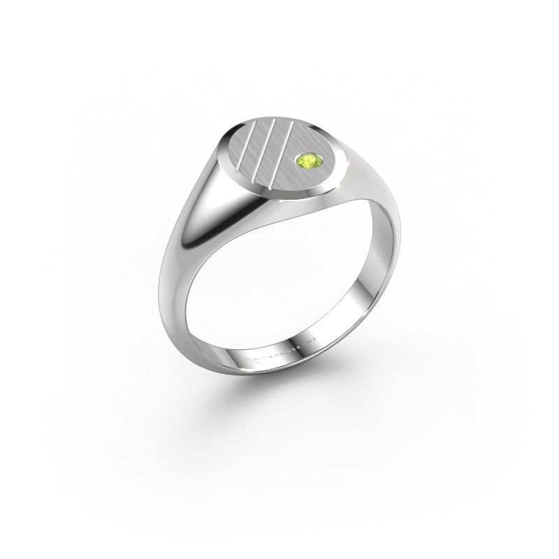Pinkring Wesley 1 950 platina peridoot 2 mm